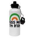 Irish Flag Rainbow - Kiss Me I'm Irish Aluminum 600ml Water Bottle by TooLoud-Water Bottles-TooLoud-White-Davson Sales