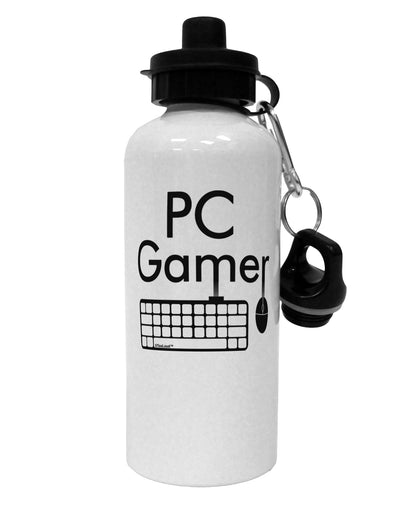 PC Gamer BnW Aluminum 600ml Water Bottle by TooLoud-Water Bottles-TooLoud-White-Davson Sales