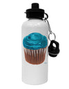 Giant Bright Turquoise Cupcake Aluminum 600ml Water Bottle by TooLoud-Water Bottles-TooLoud-White-Davson Sales