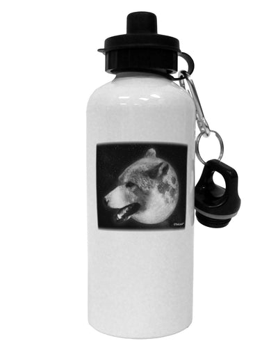 White Wolf Moon Aluminum 600ml Water Bottle-Water Bottles-TooLoud-White-Davson Sales