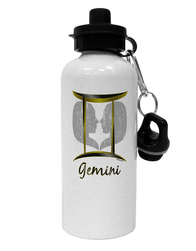 Gemini Symbol Aluminum 600ml Water Bottle-Water Bottles-TooLoud-White-Davson Sales