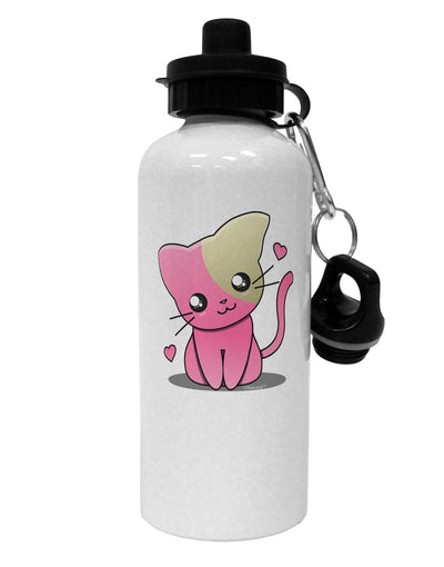 Kawaii Kitty Aluminum 600ml Water Bottle-Water Bottles-TooLoud-White-Davson Sales