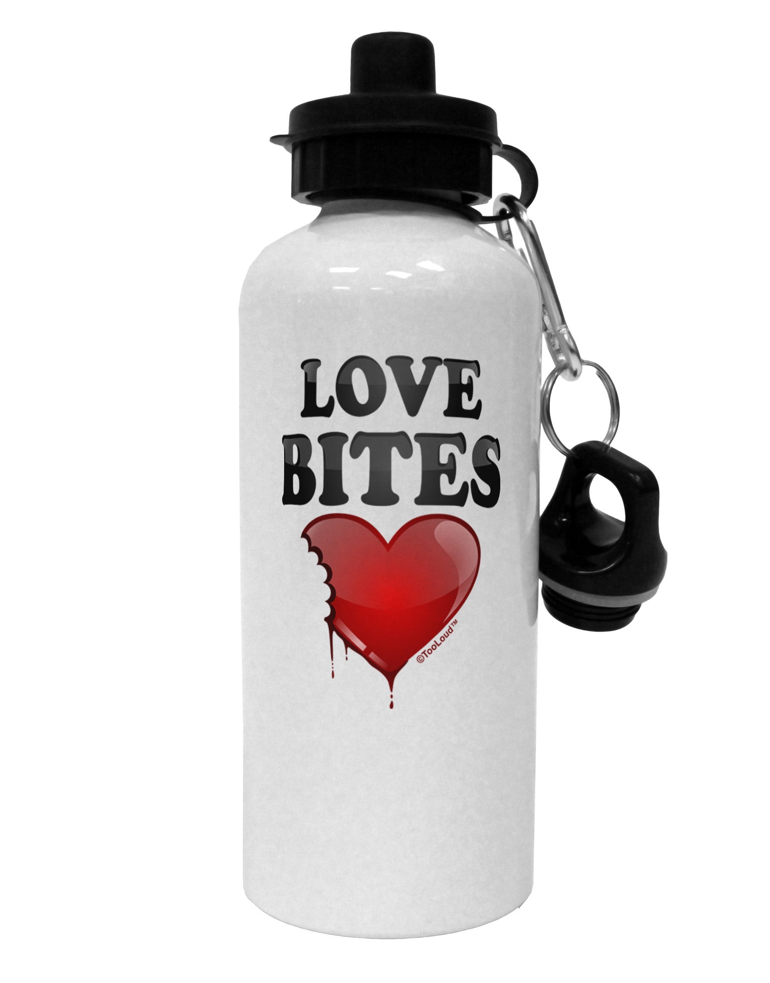 Love Bites Aluminum 600ml Water Bottle-Water Bottles-TooLoud-White-Davson Sales