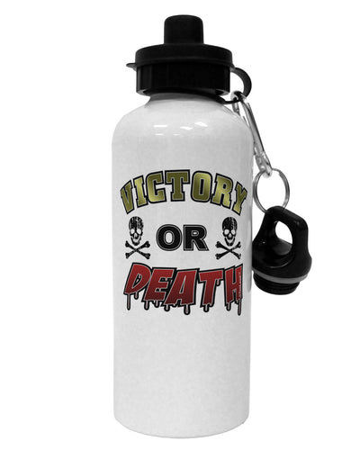 Victory Or Death Aluminum 600ml Water Bottle-Water Bottles-TooLoud-White-Davson Sales