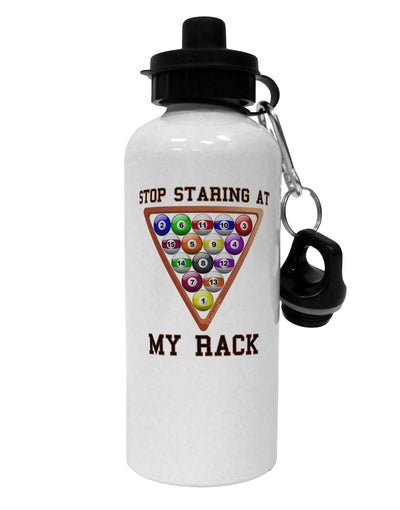 Stop Staring At My Rack - Pool Aluminum 600ml Water Bottle-Water Bottles-TooLoud-White-Davson Sales