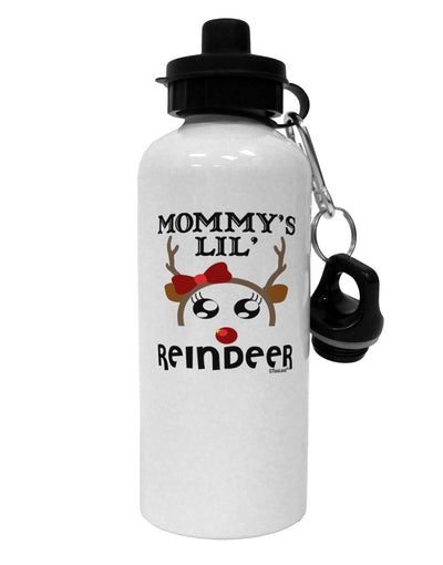 Mommy's Lil Reindeer Girl Aluminum 600ml Water Bottle-Water Bottles-TooLoud-White-Davson Sales