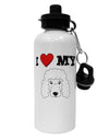 I Heart My - Cute Poodle Dog - White Aluminum 600ml Water Bottle by TooLoud-Water Bottles-TooLoud-White-Davson Sales