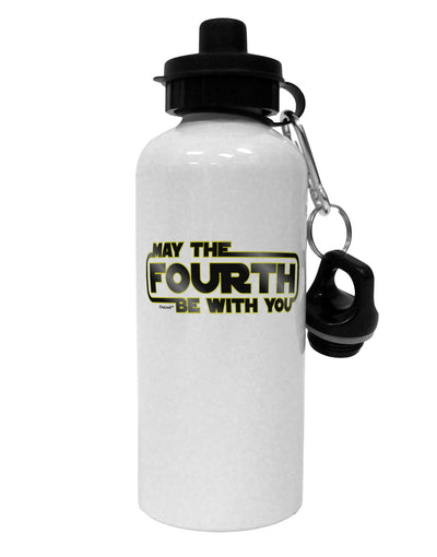 May The Fourth Be With You Aluminum 600ml Water Bottle-Water Bottles-TooLoud-White-Davson Sales