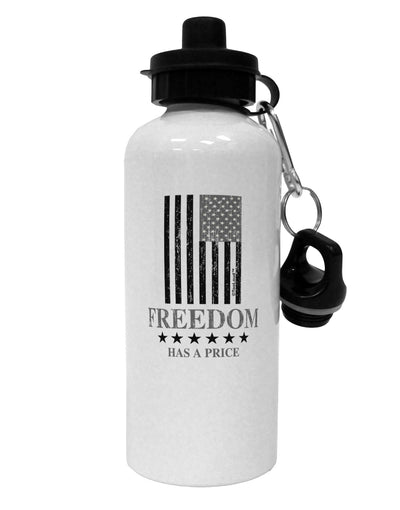 Freedom Flag BnW Aluminum 600ml Water Bottle-Water Bottles-TooLoud-White-Davson Sales