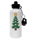 Mustache Christmas Tree Aluminum 600ml Water Bottle-Water Bottles-TooLoud-White-Davson Sales