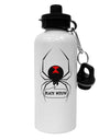 Black Widow Spider Design - Text Aluminum 600ml Water Bottle-Water Bottles-TooLoud-White-Davson Sales