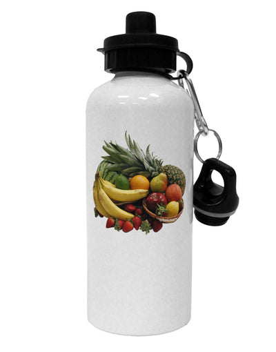 Fruit Basket Still Life Aluminum 600ml Water Bottle-Water Bottles-TooLoud-White-Davson Sales