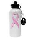 Pink Breast Cancer Awareness Ribbon - Stronger Everyday Aluminum 600ml Water Bottle-Water Bottles-TooLoud-White-Davson Sales