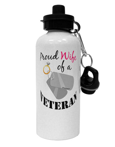 Wife of Veteran Aluminum 600ml Water Bottle-Water Bottles-TooLoud-White-Davson Sales