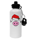 Kyu-T Face Oinkette Santa Hat Girl Pig Aluminum 600ml Water Bottle-Water Bottles-TooLoud-White-Davson Sales