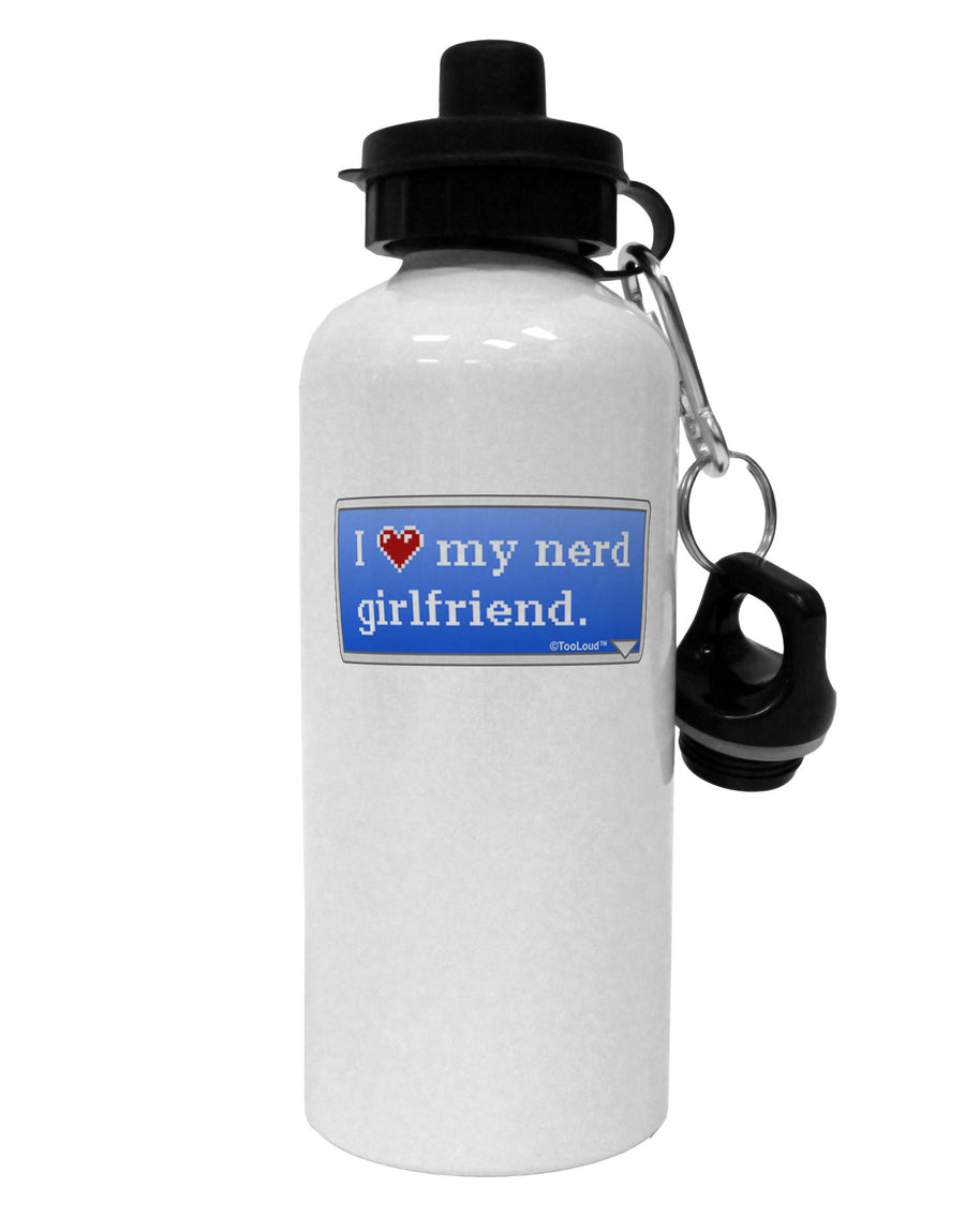 I Heart My Nerd Girlfriend - Retro Aluminum 600ml Water Bottle by TooLoud-Water Bottles-TooLoud-White-Davson Sales