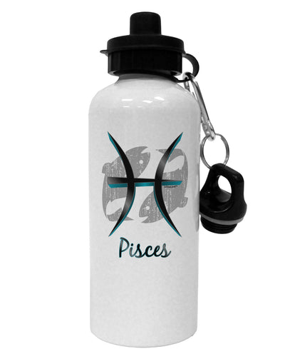 Pisces Symbol Aluminum 600ml Water Bottle-Water Bottles-TooLoud-White-Davson Sales