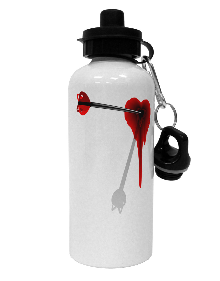 Cupid's Arrow Heart Shot Wound Aluminum 600ml Water Bottle-Water Bottles-TooLoud-White-Davson Sales