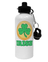 Shamrock Button - Irish Aluminum 600ml Water Bottle by TooLoud-Water Bottles-TooLoud-White-Davson Sales