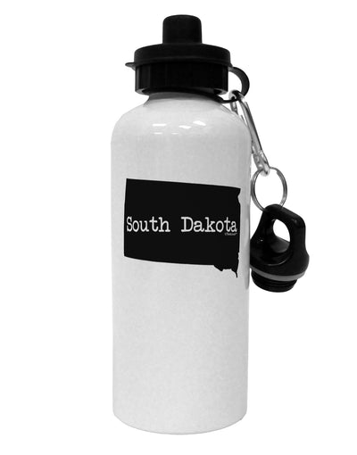 South Dakota - United States Shape Aluminum 600ml Water Bottle by TooLoud-Water Bottles-TooLoud-White-Davson Sales