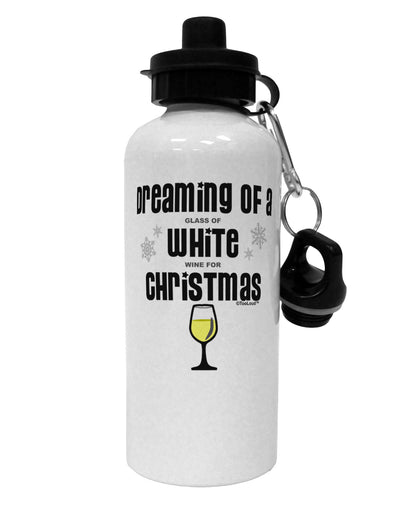 White Wine For Christmas Aluminum 600ml Water Bottle-Water Bottles-TooLoud-White-Davson Sales