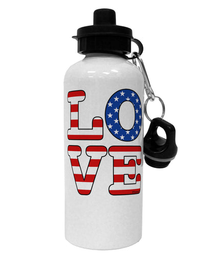 American Love Design Aluminum 600ml Water Bottle by TooLoud-Water Bottles-TooLoud-White-Davson Sales