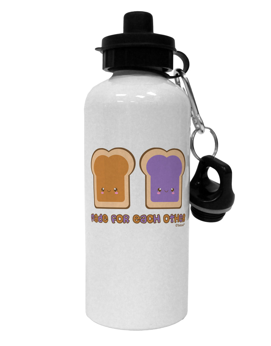 Cute PB and J Design - Made for Each Other Aluminum 600ml Water Bottle by TooLoud-Water Bottles-TooLoud-White-Davson Sales