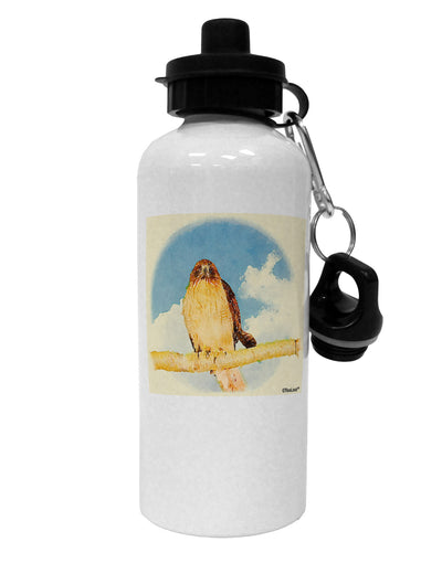 Red-tailed Hawk Aluminum 600ml Water Bottle-Water Bottles-TooLoud-White-Davson Sales