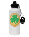 Shamrock Button Vector Design Aluminum 600ml Water Bottle by TooLoud-Water Bottles-TooLoud-White-Davson Sales