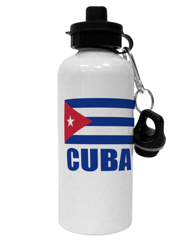 Cuba Flag Cuban Pride Aluminum 600ml Water Bottle by TooLoud-Water Bottles-TooLoud-White-Davson Sales