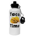 Taco Time - Mexican Food Design Aluminum 600ml Water Bottle by TooLoud-Water Bottles-TooLoud-White-Davson Sales