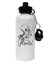 Gemini Illustration Aluminum 600ml Water Bottle-Water Bottles-TooLoud-White-Davson Sales