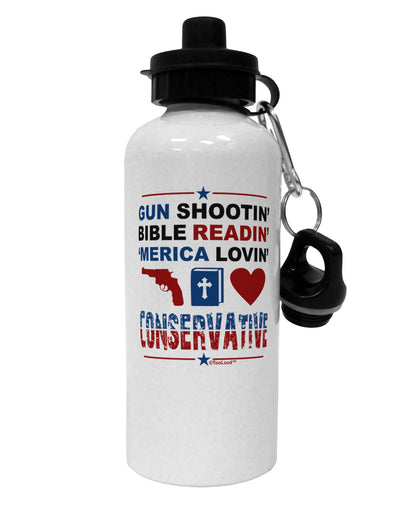 Gun Shootin' Conservative Aluminum 600ml Water Bottle-Water Bottles-TooLoud-White-Davson Sales