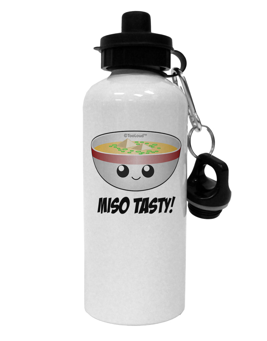 Miso Tasty - Cute Miso Soup Bowl Aluminum 600ml Water Bottle by TooLoud-Water Bottles-TooLoud-White-Davson Sales