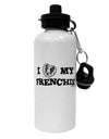 I Heart My Frenchie Aluminum 600ml Water Bottle by TooLoud-Water Bottles-TooLoud-White-Davson Sales