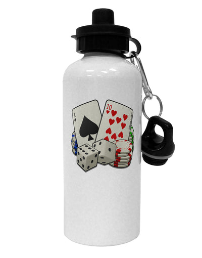 Gambling Weapons Aluminum 600ml Water Bottle-Water Bottles-TooLoud-White-Davson Sales