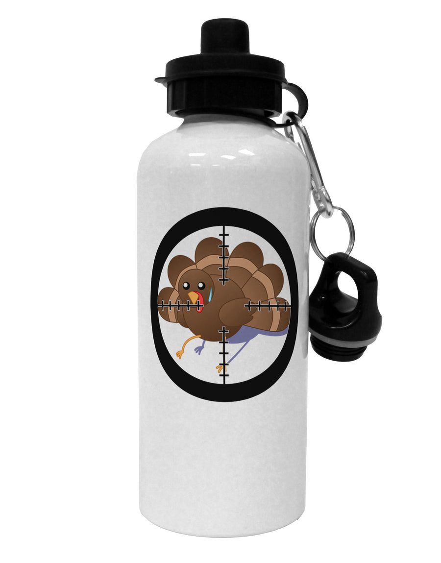 Turkey Trouble - Thanksgiving Funny Aluminum 600ml Water Bottle-Water Bottles-TooLoud-White-Davson Sales