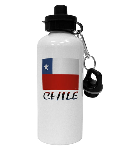 Chile Flag Aluminum 600ml Water Bottle-Water Bottles-TooLoud-White-Davson Sales