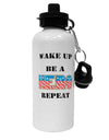 Wake Up Be A Hero Repeat Aluminum 600ml Water Bottle by TooLoud-Water Bottles-TooLoud-White-Davson Sales