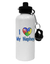 I Heart My Nephew - Autism Awareness Aluminum 600ml Water Bottle by TooLoud
