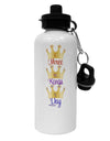 Three Kings Day - C M B Crowns Aluminum 600ml Water Bottle by TooLoud-Water Bottles-TooLoud-White-Davson Sales