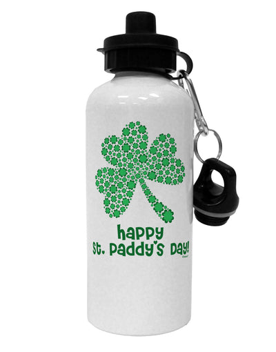 Happy St. Paddy's Day Shamrock Design Aluminum 600ml Water Bottle by TooLoud-Water Bottles-TooLoud-White-Davson Sales