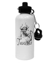 Taurus Illustration Aluminum 600ml Water Bottle-Water Bottles-TooLoud-White-Davson Sales