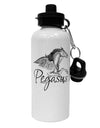 Pegasus Illustration Aluminum 600ml Water Bottle-Water Bottles-TooLoud-White-Davson Sales