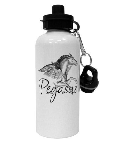 Pegasus Illustration Aluminum 600ml Water Bottle-Water Bottles-TooLoud-White-Davson Sales