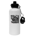 Creepy Black Bear Aluminum 600ml Water Bottle-Water Bottles-TooLoud-White-Davson Sales