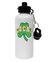 Lucky Shamrock Design Distressed Aluminum 600ml Water Bottle by TooLoud-Water Bottles-TooLoud-White-Davson Sales