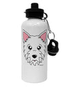 Cute West Highland White Terrier Westie Dog Aluminum 600ml Water Bottle by TooLoud-Water Bottles-TooLoud-White-Davson Sales