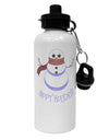 Snowman - Happy Holidays Aluminum 600ml Water Bottle-Water Bottles-TooLoud-White-Davson Sales