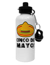 Sombrero Design - Cinco de Mayo Aluminum 600ml Water Bottle by TooLoud-Water Bottles-TooLoud-White-Davson Sales